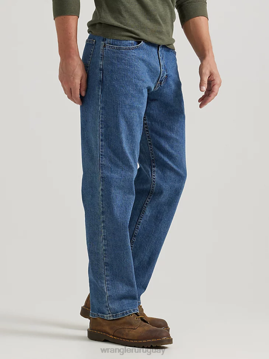 lavado a la piedra claro Wrangler hombres Authentics jeans cómodos y flexibles de ajuste relajado ropa F8J4V197