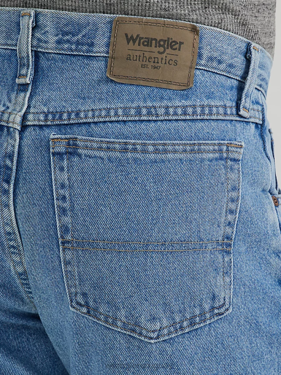 lavado a la piedra claro Wrangler hombres Vaqueros Authentics de corte regular de algodón ropa F8J4V148