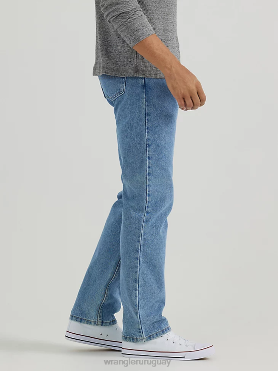 lavado a la piedra claro Wrangler hombres Vaqueros Authentics de corte regular de algodón ropa F8J4V148