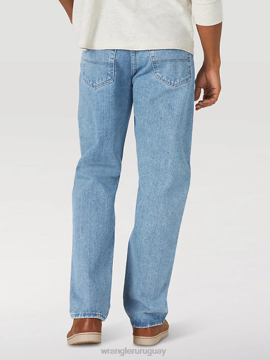 lavado a la piedra claro Wrangler hombres Vaqueros Authentics de corte relajado de algodón ropa F8J4V112