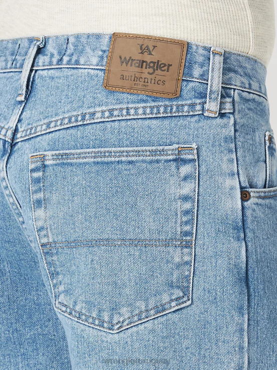 lavado a la piedra claro Wrangler hombres Vaqueros Authentics de corte relajado de algodón ropa F8J4V112