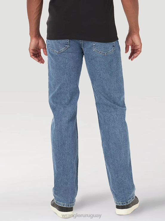 lavado a la piedra claro Wrangler hombres Vaqueros auténticos de ajuste regular y cintura cómoda ropa F8J4V203