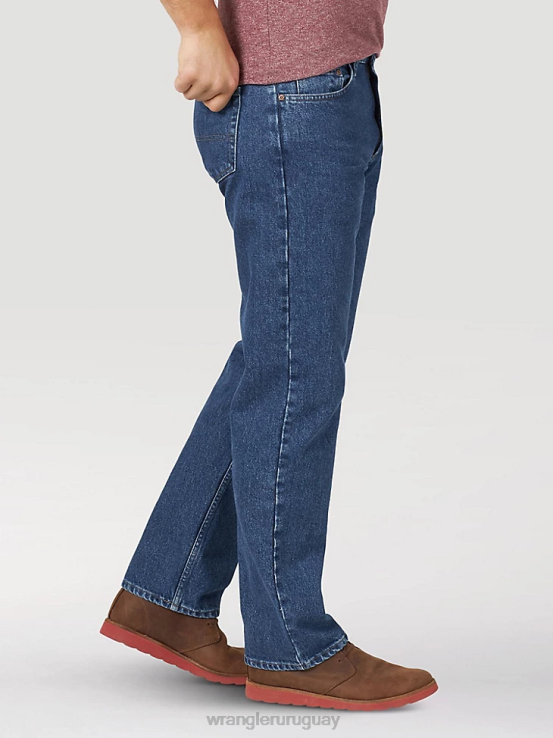 lavado a la piedra oscuro Wrangler hombres Vaqueros Authentics de corte relajado de algodón ropa F8J4V117