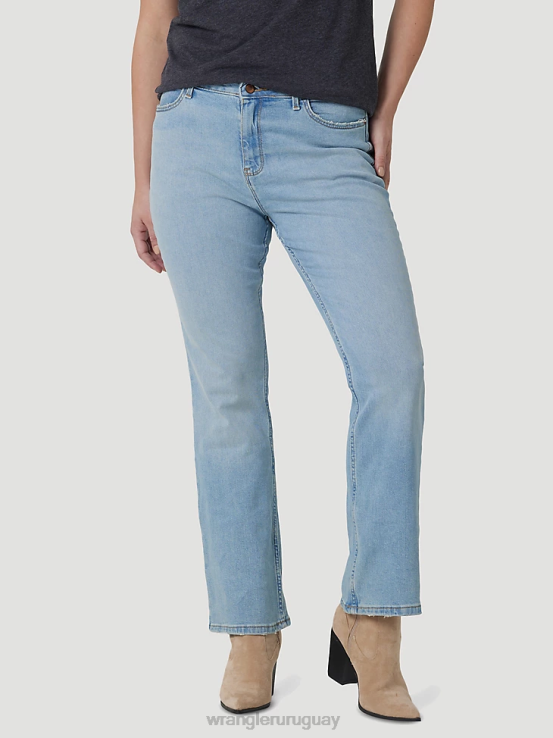 lavado ligero Wrangler mujer jeans tipo bota atrevidos de talle alto ropa F8J4V731