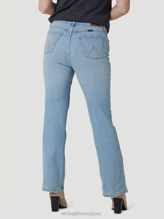 lavado ligero Wrangler mujer jeans tipo bota atrevidos de talle alto ropa F8J4V731