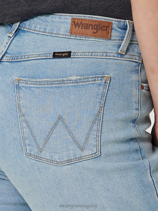 lavado ligero Wrangler mujer jeans tipo bota atrevidos de talle alto ropa F8J4V731