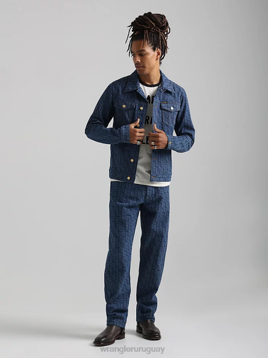 lavado oscuro Wrangler hombres chaqueta estilo camionero de mezclilla clásica ropa F8J4V611