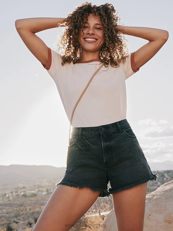 luz de la luna Wrangler mujer shorts vintage de tiro alto con cortes ropa F8J4V834