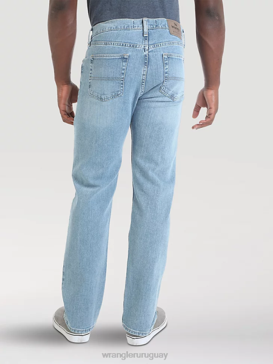 luz de lavado a la piedra Wrangler hombres Authentics jeans flexibles de ajuste relajado ropa F8J4V100