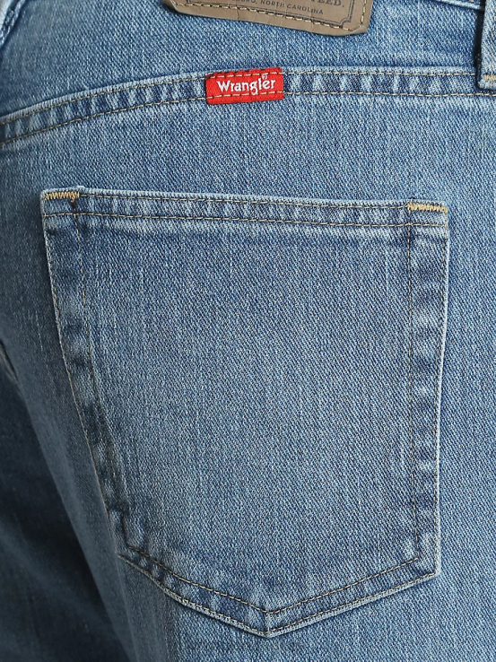 luz de lavado a la piedra Wrangler hombres Vaqueros de corte regular con flexión de mezclilla premium de cinco estrellas para mayor comodidad ropa F8J4V136