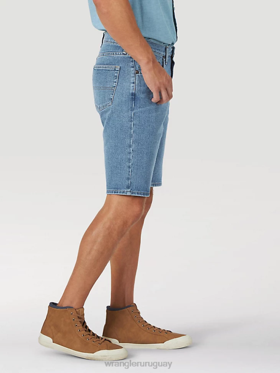 luz de lavado a la piedra Wrangler hombres pantalones cortos de mezclilla relajados auténticos ropa F8J4V585