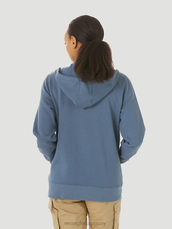 mar azul Wrangler mujer sudadera con capucha y cremallera completa para trabajo riggs workwear ropa F8J4V865