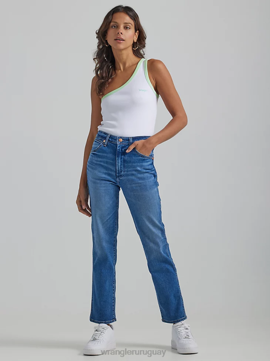 mar de humo Wrangler mujer salvaje oeste 603 jeans rectos de talle alto ropa F8J4V766