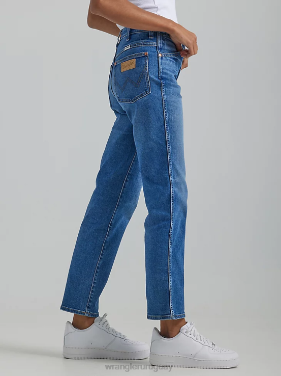 mar de humo Wrangler mujer salvaje oeste 603 jeans rectos de talle alto ropa F8J4V766