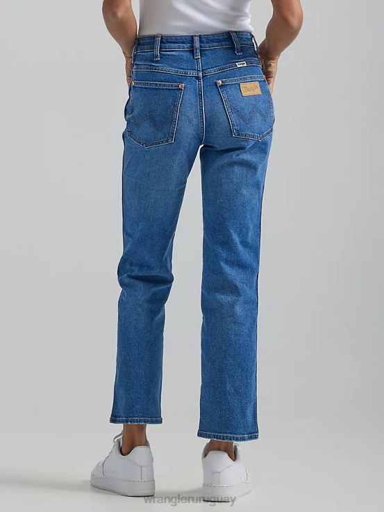 mar de humo Wrangler mujer salvaje oeste 603 jeans rectos de talle alto ropa F8J4V766