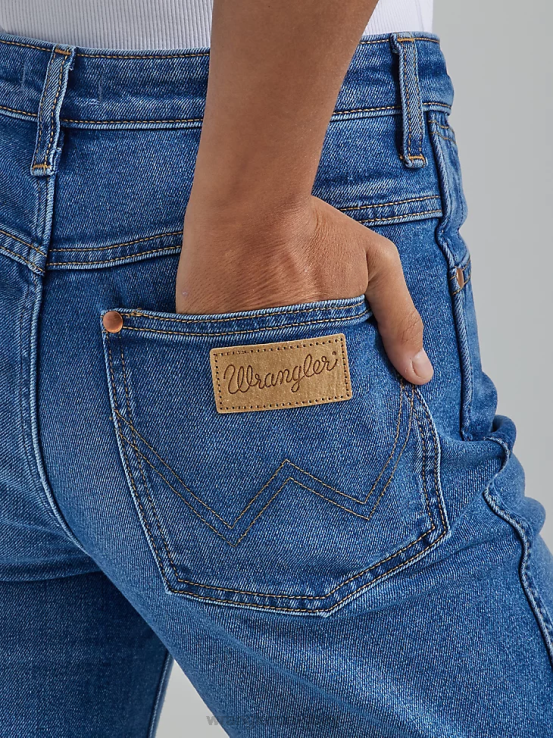 mar de humo Wrangler mujer salvaje oeste 603 jeans rectos de talle alto ropa F8J4V766