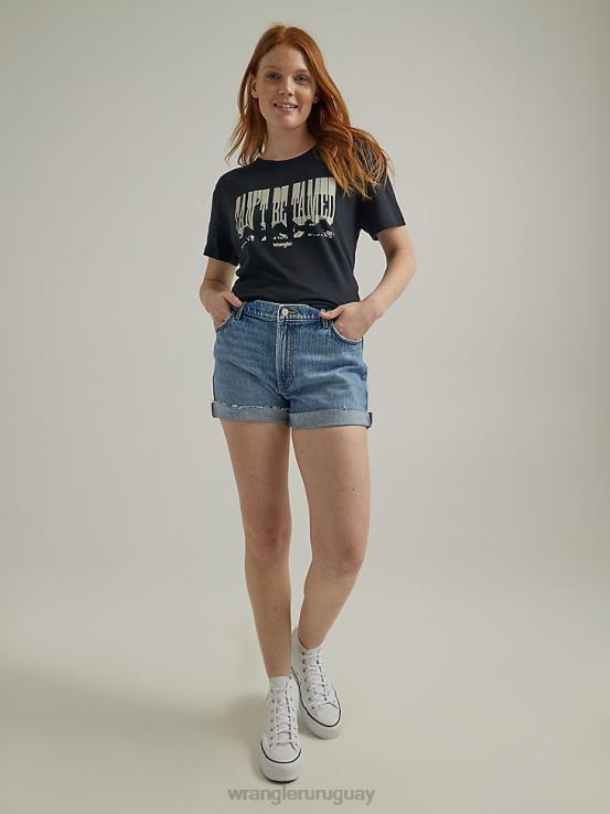 maravilla Wrangler mujer shorts de mezclilla desgastados ropa F8J4V849