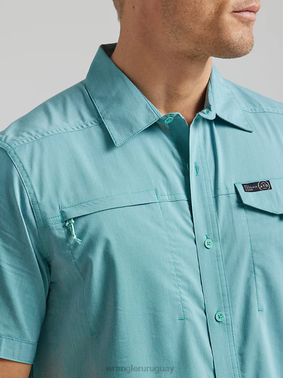 marea Wrangler hombres camisa atg asimétrica con bolsillo y cremallera ropa F8J4V640