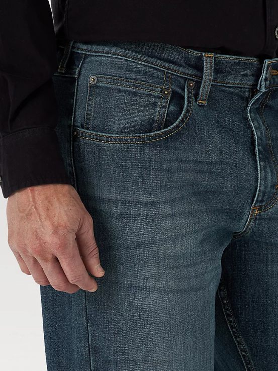 marina Wrangler hombres jeans flexibles de ajuste relajado ropa F8J4V172