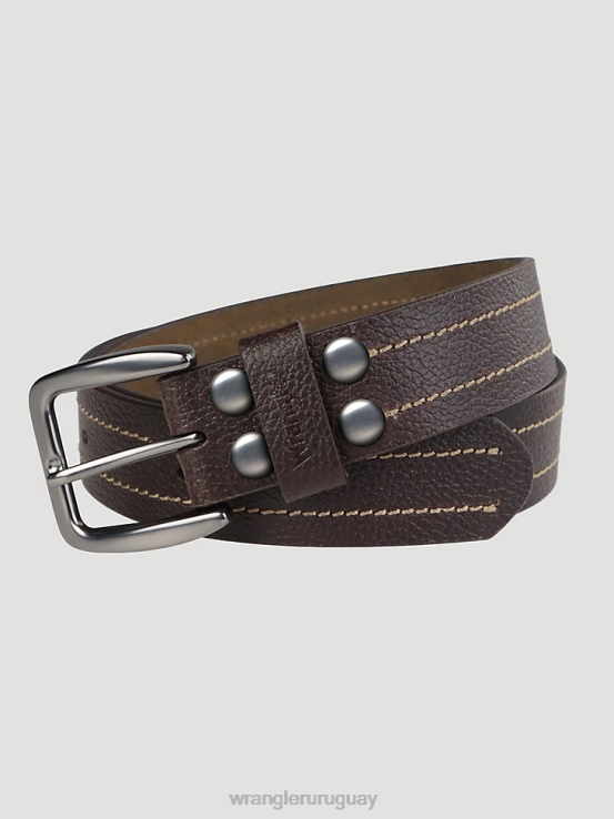 marrón Wrangler hombres cinturón de piel granulada accesorios F8J4V703