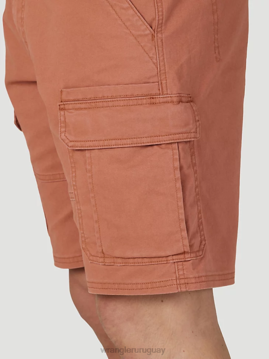marrón cobrizo Wrangler hombres pantalones cortos cargo elásticos auténticos ropa F8J4V555