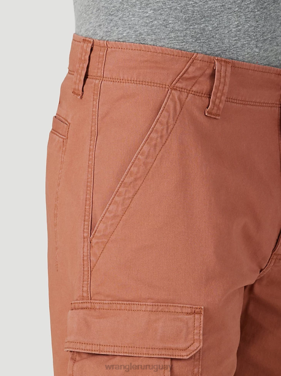 marrón cobrizo Wrangler hombres pantalones cortos cargo elásticos auténticos ropa F8J4V555