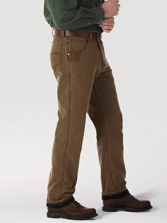 marrón noche Wrangler hombres Vaqueros de cinco bolsillos con forro acolchado y ropa de trabajo Riggs ropa F8J4V192