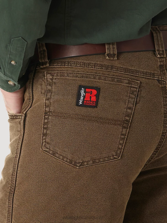 marrón noche Wrangler hombres Vaqueros de cinco bolsillos con forro acolchado y ropa de trabajo Riggs ropa F8J4V192