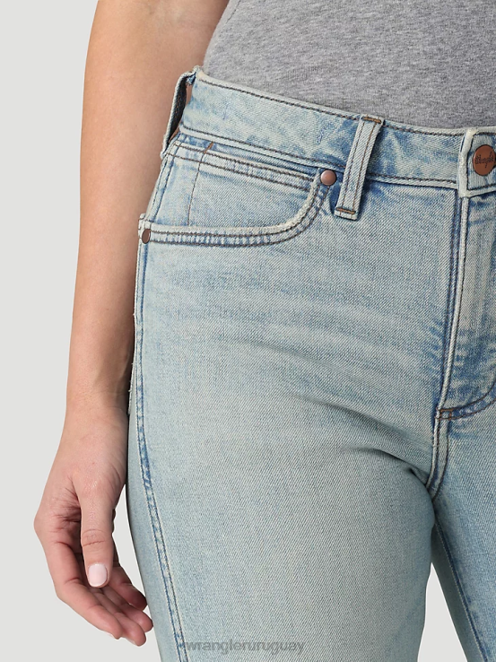 medio oscuro Wrangler mujer jeans tipo bota atrevidos de talle alto ropa F8J4V730