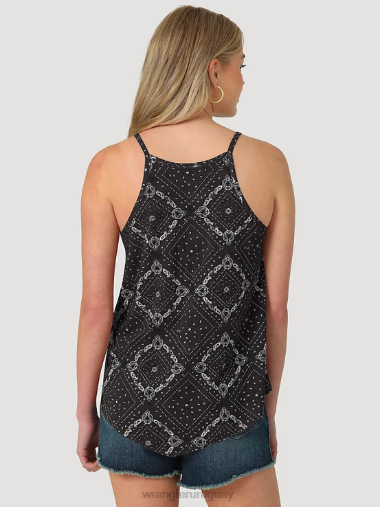 mezclilla media Wrangler mujer camisa vaquera de manga larga con broche estilo western ropa F8J4V880