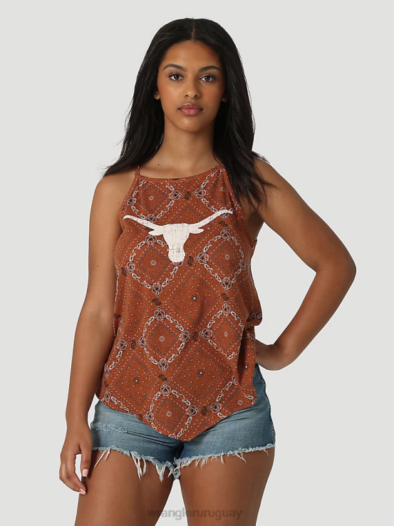 mezclilla media Wrangler mujer camisa vaquera de manga larga con broche estilo western ropa F8J4V880