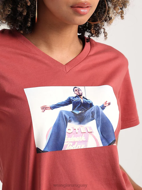 mezclilla media Wrangler mujer camisa vaquera de manga larga con broche estilo western ropa F8J4V880