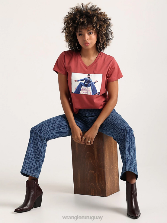 mezclilla media Wrangler mujer camisa vaquera de manga larga con broche estilo western ropa F8J4V880