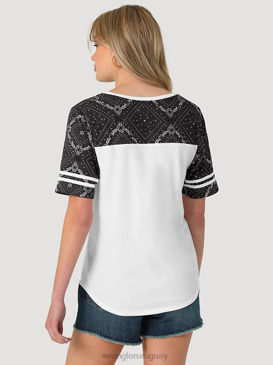 mezclilla media Wrangler mujer camisa vaquera de manga larga con broche estilo western ropa F8J4V880