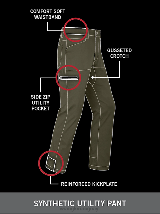 morilla Wrangler hombres pantalón utilitario sintético atg ropa F8J4V632