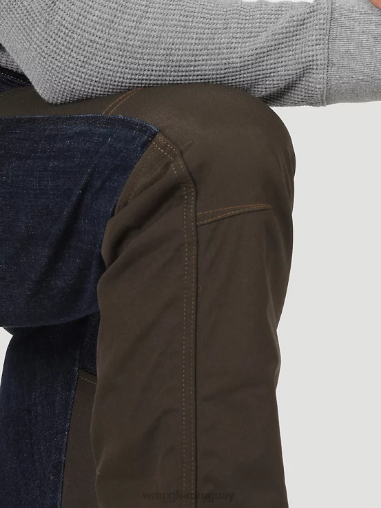 musgo Wrangler hombres pantalón de lona con pernera recta y corte regular resistente ropa F8J4V650