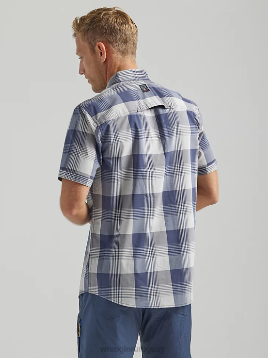 neblina Wrangler hombres atg camisa asimétrica a cuadros con bolsillo con cremallera ropa F8J4V634