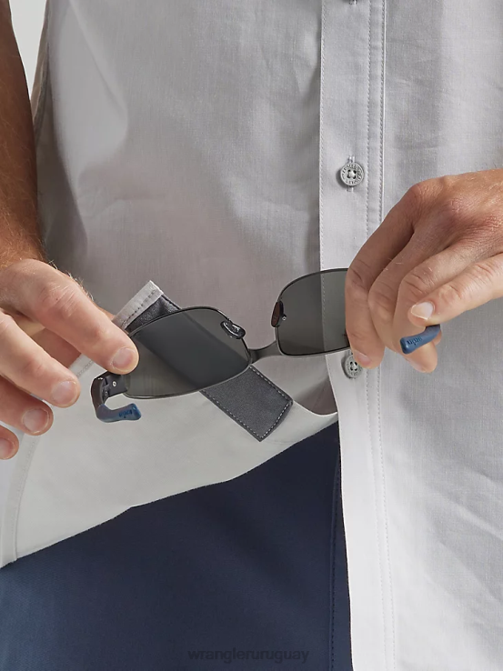 neblina Wrangler hombres camisa atg asimétrica con bolsillo y cremallera ropa F8J4V328