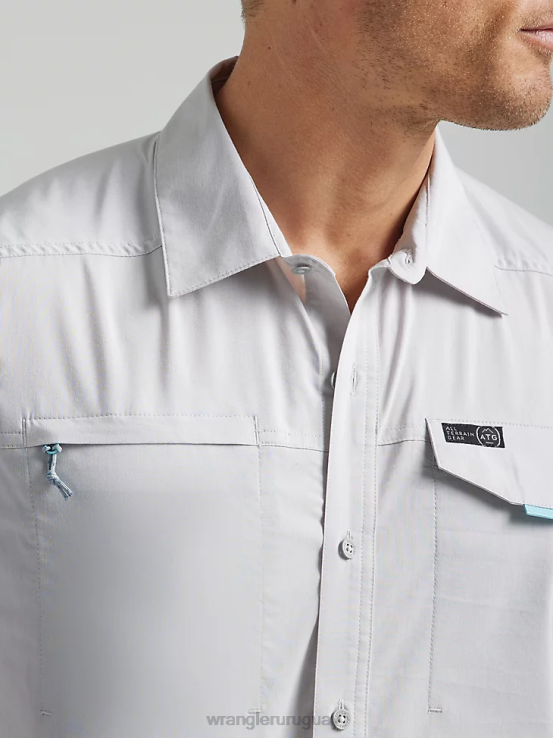 neblina Wrangler hombres camisa atg asimétrica con bolsillo y cremallera ropa F8J4V328