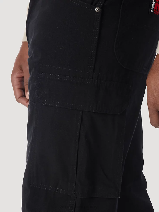 negro Wrangler hombres Pantalón Ranger de tejido antidesgarro con forro de ropa de trabajo Riggs ropa F8J4V679