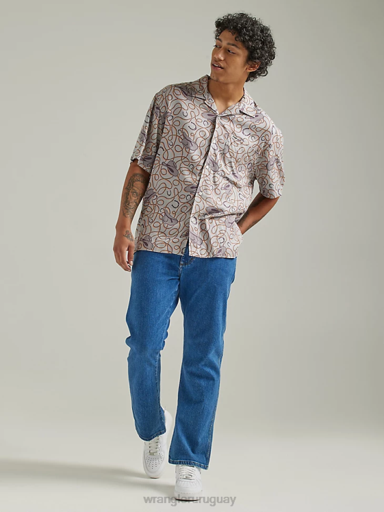 negro Wrangler hombres Vaqueros Authentics de corte regular de algodón ropa F8J4V147