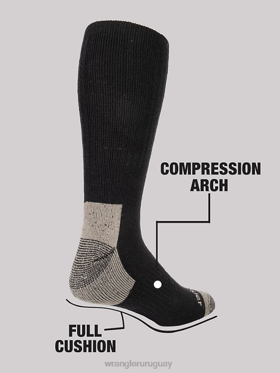 negro Wrangler hombres calcetines de trabajo para equipo (paquete de 6) accesorios F8J4V727