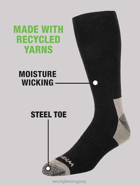 negro Wrangler hombres calcetines de trabajo para equipo (paquete de 6) accesorios F8J4V727
