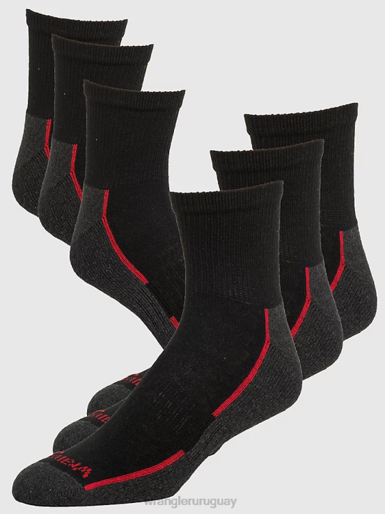 negro Wrangler hombres calcetines tobilleros acolchados (paquete de 6) accesorios F8J4V723
