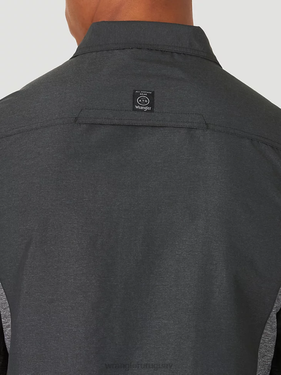 negro Wrangler hombres camisa atg mezcla de materiales ropa F8J4V379