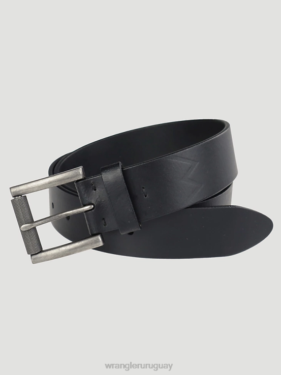 negro Wrangler hombres cinturón de cuero cosido accesorios F8J4V701