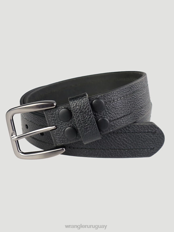 negro Wrangler hombres cinturón de piel granulada accesorios F8J4V702