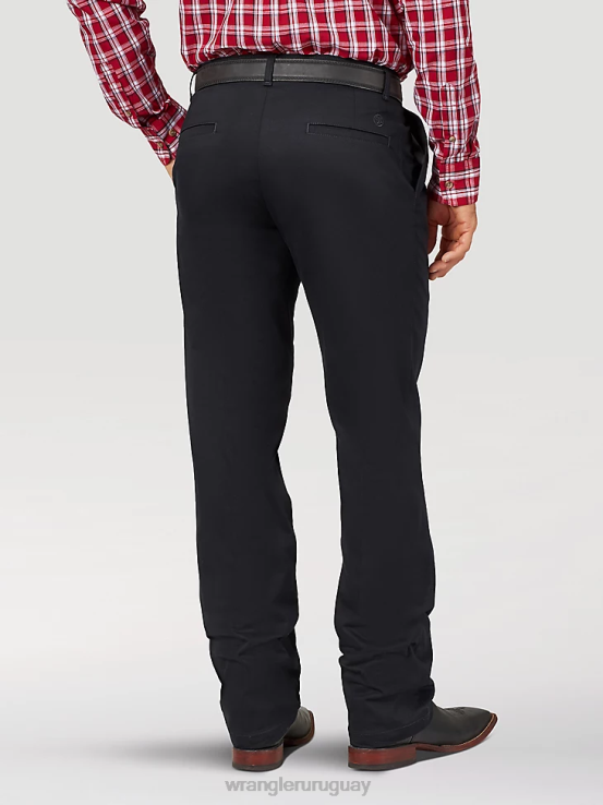 negro Wrangler hombres pantalones casuales con frente plisado y ajuste relajado ropa F8J4V261