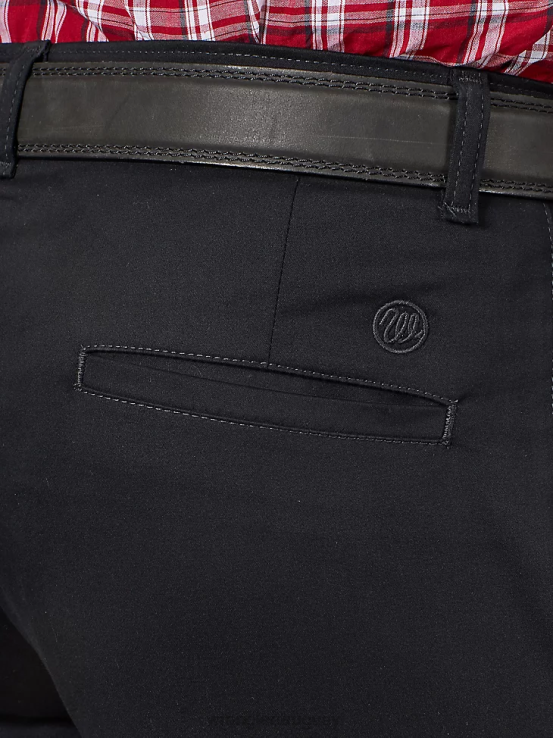 negro Wrangler hombres pantalones casuales con frente plisado y ajuste relajado ropa F8J4V261