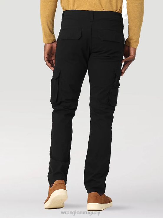 negro Wrangler hombres pantalón cargo cónico flexible ropa F8J4V229